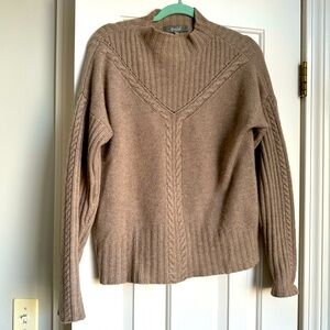 Mock Neck Cashmere Cable Sweater